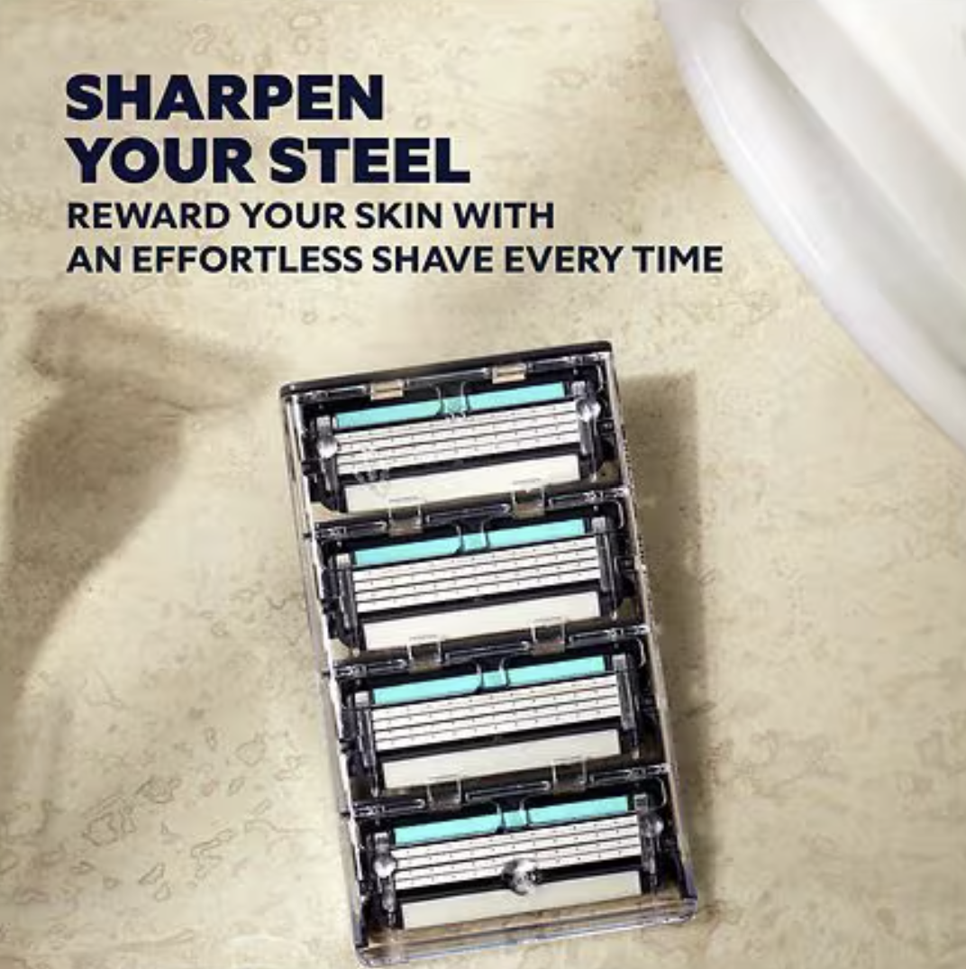 Dollar Shave Club Men's Razor 4-Blade Razor Blade Refill 4 Count