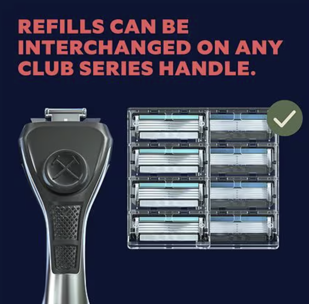 Dollar Shave Club Men's Razor 4-Blade Razor Blade Refill 4 Count