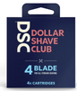 Dollar Shave Club Men's Razor 4-Blade Razor Blade Refill 4 Count