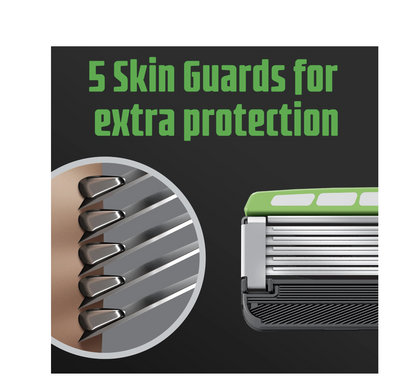 Schick Hydro 5-Blade Skin Comfort Sensitive Skin Mens Razor Blade Cartridge Refill, 4 Ct, Mens Razor, Designed For Maximum Comfort