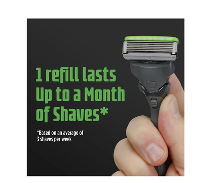 Schick Hydro 5-Blade Skin Comfort Sensitive Skin Mens Razor Blade Cartridge Refill, 4 Ct, Mens Razor, Designed For Maximum Comfort