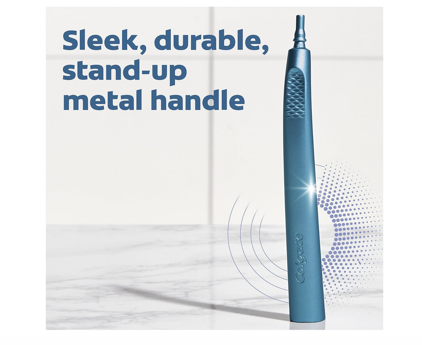 Colgate 360 Floss Tip Replaceable Head Toothbrush Starter Kit, 2 Brush Heads and Metal Handle