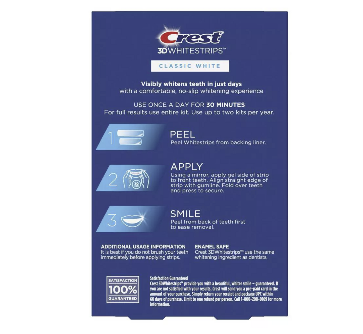 Crest 3DWhitestrips Classic White At-home Teeth Whitening Kit - 10 Treatments
