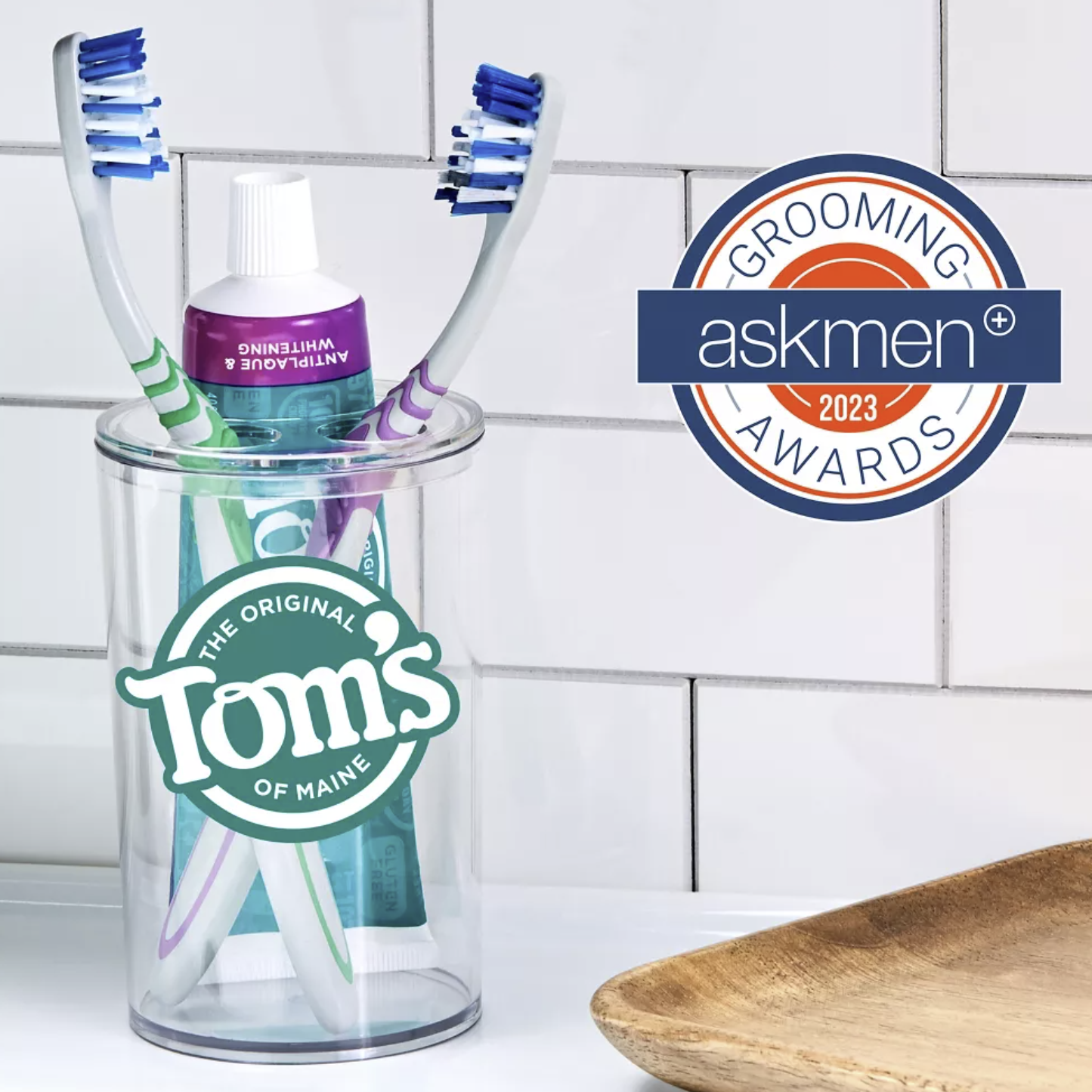 Tom's of Maine Fluoride-Free Antiplaque & Whitening Natural Toothpaste, Peppermint, 5.5 oz. 3-Pack