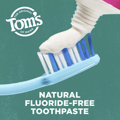 Tom's of Maine Fluoride-Free Antiplaque & Whitening Natural Toothpaste, Peppermint, 5.5 oz. 3-Pack
