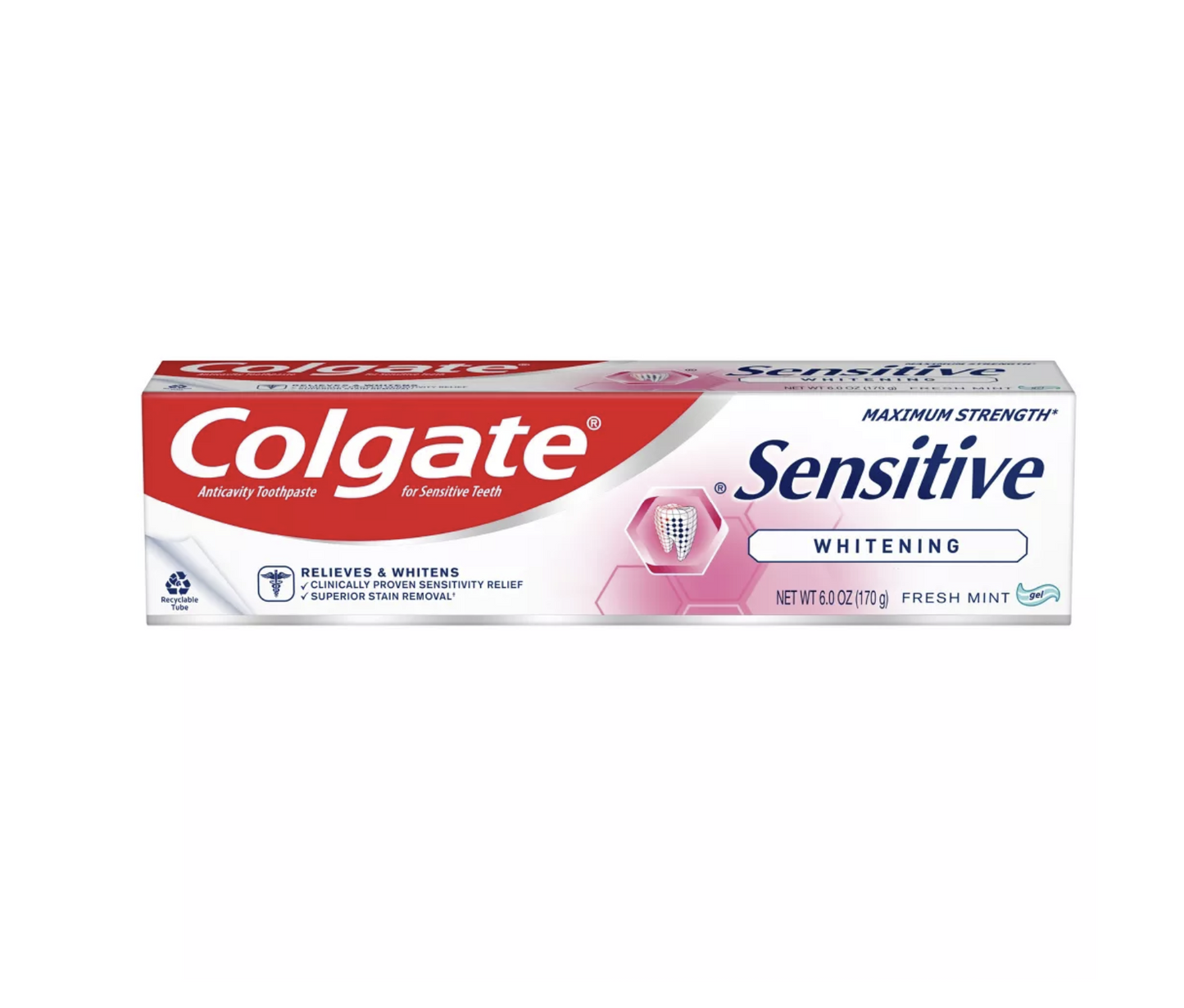 Colgate Sensitive Toothpaste Maximum Strength with Whitening - Fresh Mint Gel - 6oz
