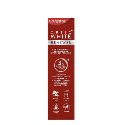 Colgate Optic White Renewal Teeth Whitening Toothpaste, High Impact White, 3 Oz Tube,