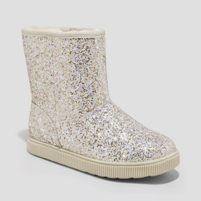 Girls' Holland Zipper Shearling Style Boots - Cat & Jack™ Gold