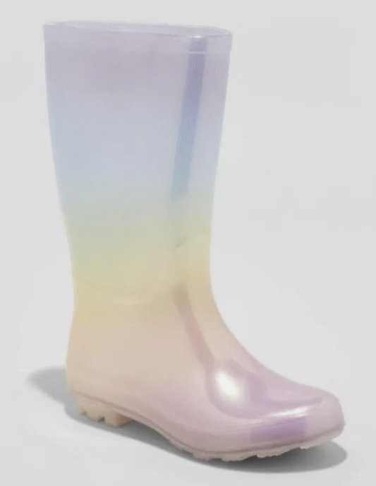 Cat & Jack Girl’s Waterproof Treaded Rubber Pull-On Kids Rain Water Boots